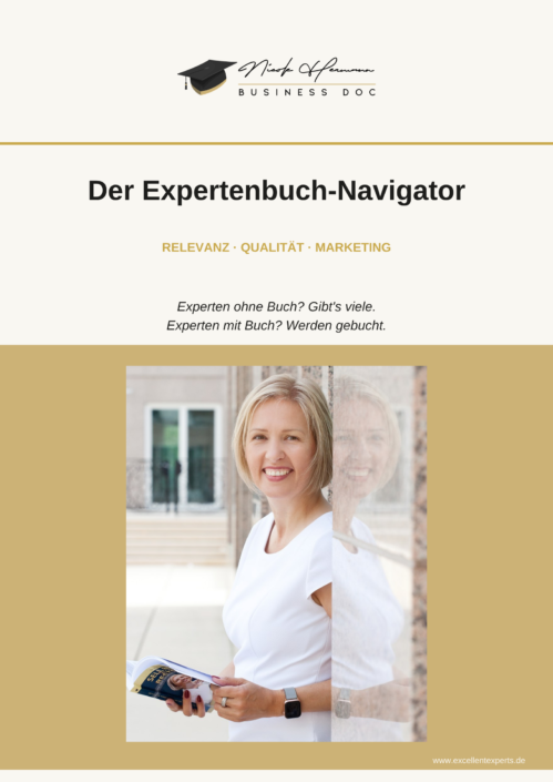 Der Expertenbuch-Navigator: 99 Orientierungspunkte für dein Expertenbuch Der Expertenbuch-Navigator – Cover mit Logo von Dr. Nicole Hermann, der Business Doc